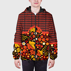 Куртка с капюшоном мужская Россия-Хохлома, цвет: 3D-черный — фото 2