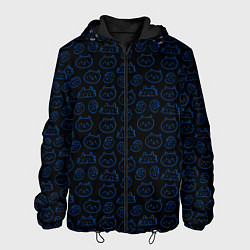 Куртка с капюшоном мужская Мультяшные мордочки, цвет: 3D-черный