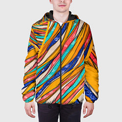 Куртка с капюшоном мужская Смешанная живопись, цвет: 3D-черный — фото 2