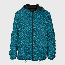 Куртка с капюшоном мужская Водяные волны - паттерн, цвет: 3D-черный