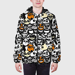 Куртка с капюшоном мужская Злобные панды, цвет: 3D-черный — фото 2