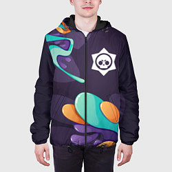 Куртка с капюшоном мужская Brawl Stars graffity splash, цвет: 3D-черный — фото 2