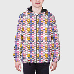 Куртка с капюшоном мужская Маленькие милые кролики, цвет: 3D-черный — фото 2