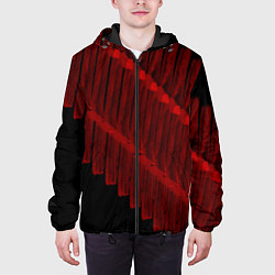Куртка с капюшоном мужская Красный маркер, цвет: 3D-черный — фото 2