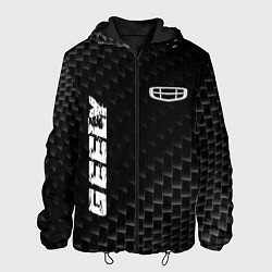 Куртка с капюшоном мужская Geely карбоновый фон, цвет: 3D-черный