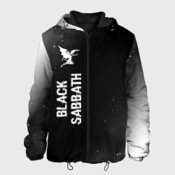 Куртка с капюшоном мужская Black Sabbath glitch на темном фоне: по-вертикали, цвет: 3D-черный