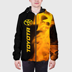 Куртка с капюшоном мужская Toyota - gold gradient: по-вертикали, цвет: 3D-черный — фото 2
