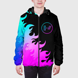 Куртка с капюшоном мужская Twenty One Pilots неоновый огонь, цвет: 3D-черный — фото 2