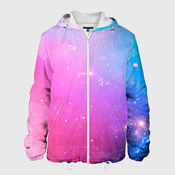 Куртка с капюшоном мужская Звёздное геометрическое небо, цвет: 3D-белый