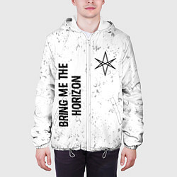 Куртка с капюшоном мужская Bring Me the Horizon glitch на светлом фоне: надпи, цвет: 3D-белый — фото 2