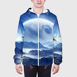 Куртка с капюшоном мужская Mountains - fantasy planet, цвет: 3D-белый — фото 2