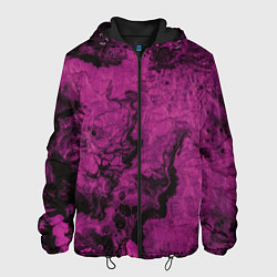 Куртка с капюшоном мужская Тёмно-розовые краски во тьме, цвет: 3D-черный
