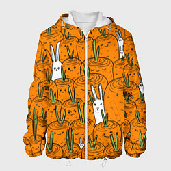 Мужская куртка Милые кролики в морковном поле