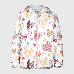 Куртка с капюшоном мужская Hearts world, цвет: 3D-белый