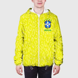 Куртка с капюшоном мужская Форма сборной Бразилии ЧМ 2022, цвет: 3D-белый — фото 2