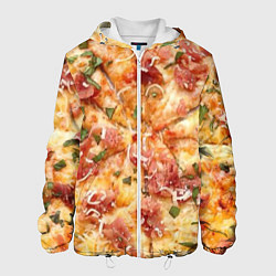 Куртка с капюшоном мужская Вкусная пицца, цвет: 3D-белый