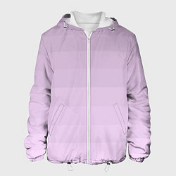 Куртка с капюшоном мужская Монохромный полосатый розовато-сиреневый, цвет: 3D-белый