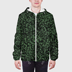 Куртка с капюшоном мужская Черный и зеленый камуфляжный, цвет: 3D-белый — фото 2