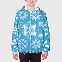 Куртка с капюшоном мужская Snow in blue, цвет: 3D-белый — фото 2