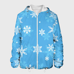 Куртка с капюшоном мужская Голубой снегопад, цвет: 3D-белый