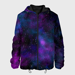 Куртка с капюшоном мужская Космос с галактиками, цвет: 3D-черный