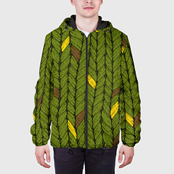 Куртка с капюшоном мужская Вязаное полотно, цвет: 3D-черный — фото 2