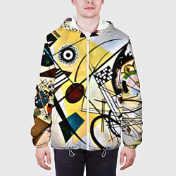 Куртка с капюшоном мужская Поперечная линия - Василий Кандинский, цвет: 3D-белый — фото 2