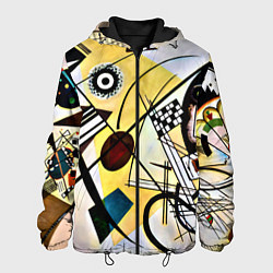 Куртка с капюшоном мужская Поперечная линия - Василий Кандинский, цвет: 3D-черный