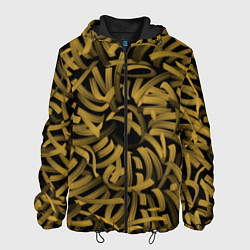 Куртка с капюшоном мужская Каллиграфия в золоте, цвет: 3D-черный