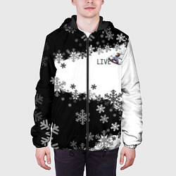 Куртка с капюшоном мужская Сноуборд черно-белый, цвет: 3D-черный — фото 2