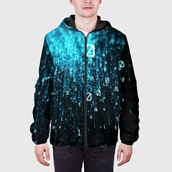 Куртка с капюшоном мужская Двоичный код, цвет: 3D-черный — фото 2