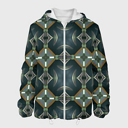Куртка с капюшоном мужская Абстрактный геометрический узор в стиле фэнтези, цвет: 3D-белый