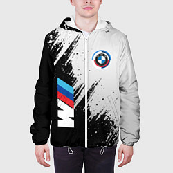 Куртка с капюшоном мужская BMW - м комплектация, цвет: 3D-белый — фото 2