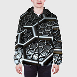 Куртка с капюшоном мужская Geometry abstraction, цвет: 3D-черный — фото 2