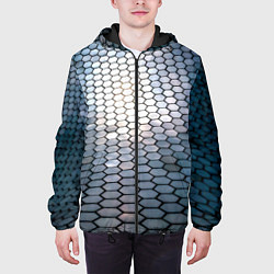 Куртка с капюшоном мужская Кольчуга доспехи среднивековья, цвет: 3D-черный — фото 2