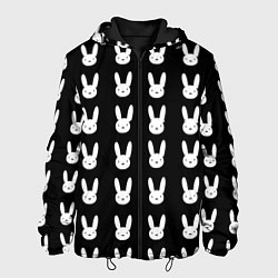 Куртка с капюшоном мужская Bunny pattern black, цвет: 3D-черный