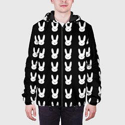 Куртка с капюшоном мужская Bunny pattern black, цвет: 3D-черный — фото 2