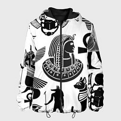 Куртка с капюшоном мужская Египетские знаки, цвет: 3D-черный