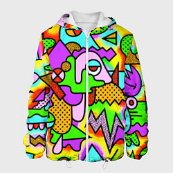 Куртка с капюшоном мужская Psychedelic acid, цвет: 3D-белый