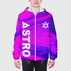 Куртка с капюшоном мужская Astro neon grunge, цвет: 3D-белый — фото 2