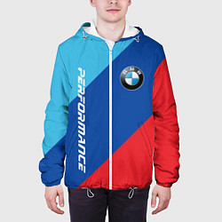 Куртка с капюшоном мужская Bmw - m colors, цвет: 3D-белый — фото 2