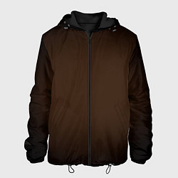 Куртка с капюшоном мужская Фон оттенка шоколад и черная виньетка, цвет: 3D-черный