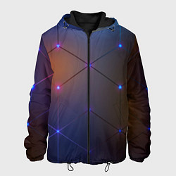 Куртка с капюшоном мужская Космические треугольники, цвет: 3D-черный
