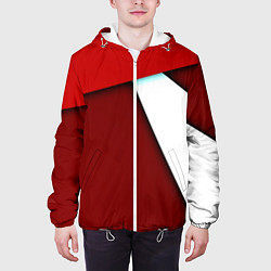 Куртка с капюшоном мужская Спортивная геометрия, цвет: 3D-белый — фото 2