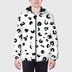 Куртка с капюшоном мужская Снежный барсик, цвет: 3D-черный — фото 2