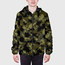 Куртка с капюшоном мужская Тропический камуфляж, цвет: 3D-черный — фото 2