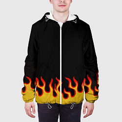 Куртка с капюшоном мужская Горящее пламя, цвет: 3D-белый — фото 2