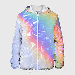 Куртка с капюшоном мужская Голография и пленка - текстура, цвет: 3D-белый