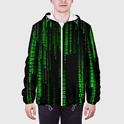 Куртка с капюшоном мужская Двоичная система исчисления, цвет: 3D-белый — фото 2