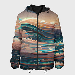 Куртка с капюшоном мужская Необъятный океан, цвет: 3D-черный